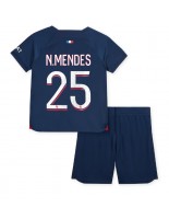 Paris Saint-Germain Nuno Mendes #25 Kotipaita Lasten 2023-24 Lyhythihainen (+ shortsit)